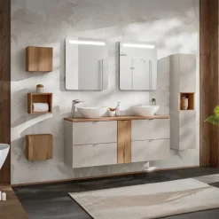 Mobile bagno sospeso 140cm 4 cassetti beige cashmere Neutry