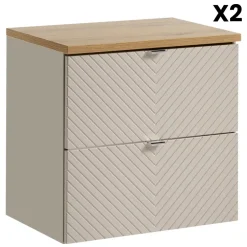 Mobile bagno sospeso 140cm 4 cassetti beige cashmere Neutry