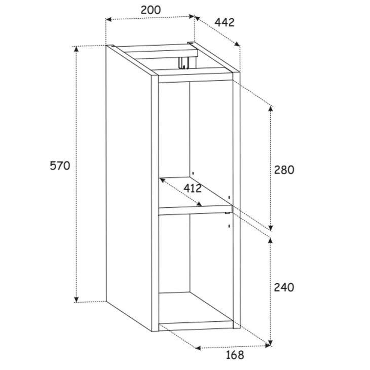 Mobile bagno sospeso 80 cm 2 cassetti 2 vani quercia antracite Limpid