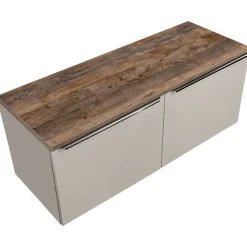 Mobile bagno sospeso 120cm 2 cassettoni e 2 cassetti attrezzati grigio quercia Serif