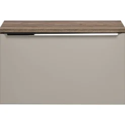 Mobile bagno sospeso 80cm 1 cassettone e 1 cassetto attrezzato grigio quercia Serif