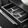 Mobile bagno sospeso 80cm 1 cassettone e 1 cassetto attrezzato e 2 vani nero Serif