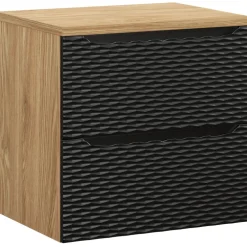 Mobile bagno sospeso 60cm 2 cassetti nero rovere Swim