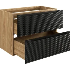 Mobile bagno sospeso 80cm 2 cassetti nero rovere Swim