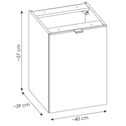 Mobile bagno sospeso 140cm 4 cassetti e portabiancheria rovere Rovery