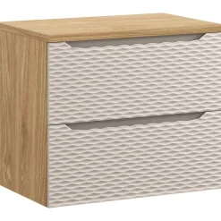 Mobile bagno sospeso 70cm 2 cassetti beige rovere Swim