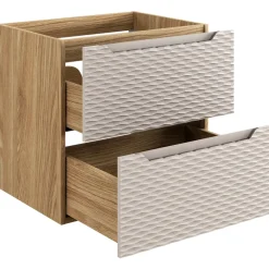 Mobile bagno sospeso 70cm 2 cassetti beige rovere Swim