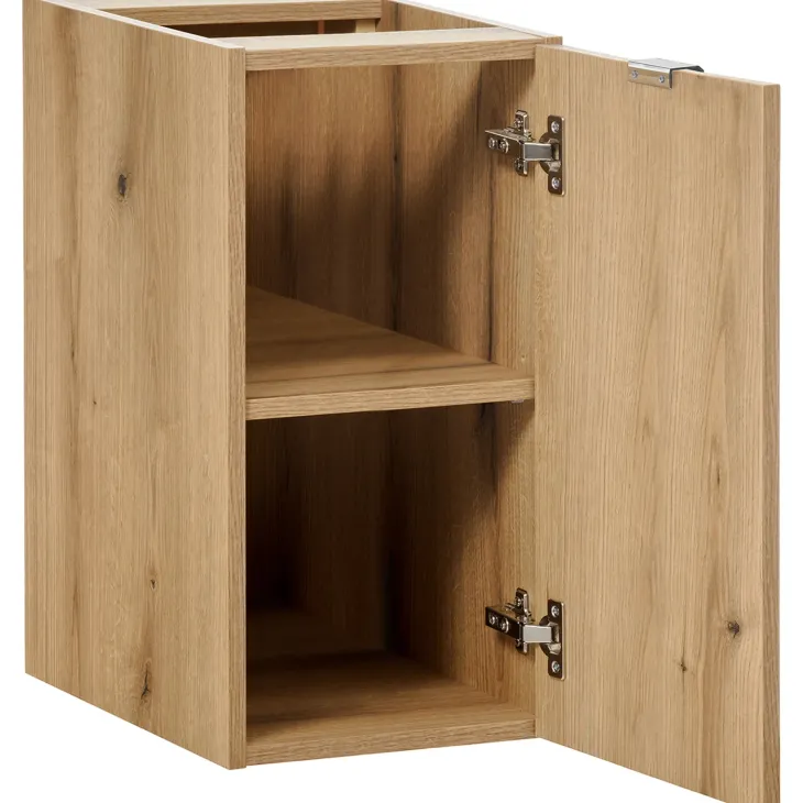 Mobile bagno sospeso 90cm 2 cassetti 1 anta rovere nero Rovery