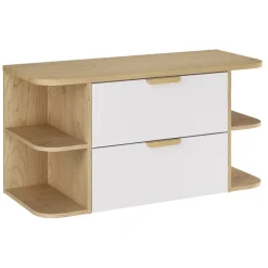 Mobile bagno sospeso 100cm 2 cassetti bianco rovere Speranza