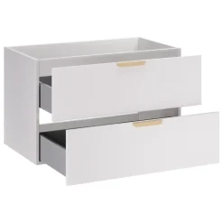 Mobile bagno sospeso 80cm 2 cassetti bianco rovere Speranza