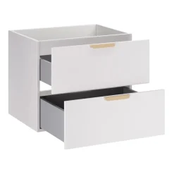 Mobile bagno sospeso 80cm 2 cassetti e vani bianco rovere Speranza