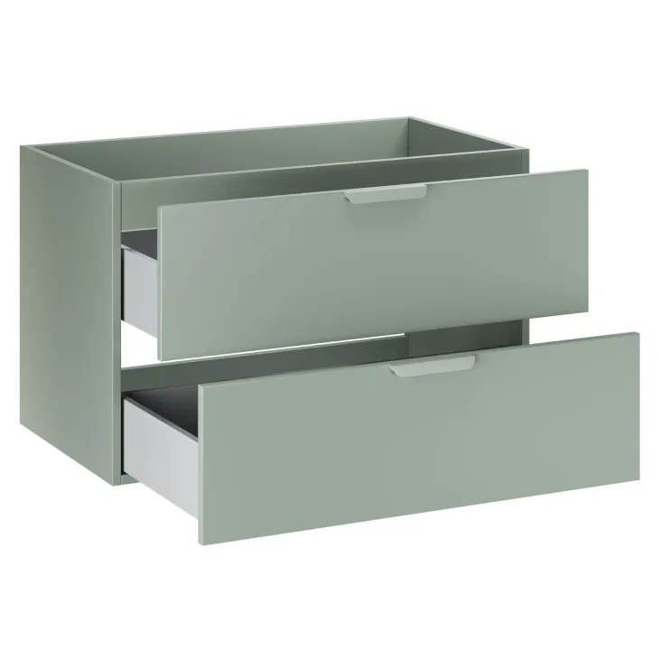 Mobile bagno sospeso 80cm 2 cassetti verde salvia rovere Speranza