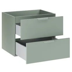 Mobile bagno sospeso 80cm 2 cassetti e vani verde salvia rovere Speranza