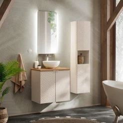 Mobile bagno sospeso 60cm cm 2 ante beige cashmere Neutry