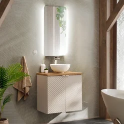 Mobile bagno sospeso 60cm cm 2 ante beige cashmere Neutry