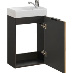 Mobile bagno sospeso 40cm cm con lavabo quercia antracite Limpid