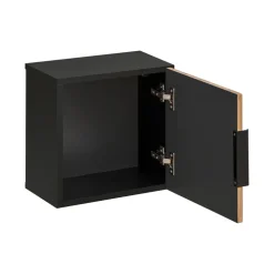 Mobile bagno sospeso 100cm cm con lavabo, specchio, colonna e cubotti quercia antracite Limpid