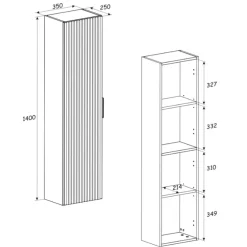 Mobile bagno sospeso 100cm cm con lavabo, specchio, colonna e cubotti quercia antracite Limpid
