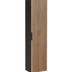Mobile bagno sospeso 120cm cm con 2 lavabi da incasso, 2 specchi, colonna e cubotti quercia antracite Limpid