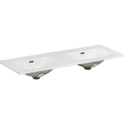 Mobile bagno sospeso 120cm cm con 2 lavabi da incasso, 2 specchi, colonna e cubotti quercia antracite Limpid