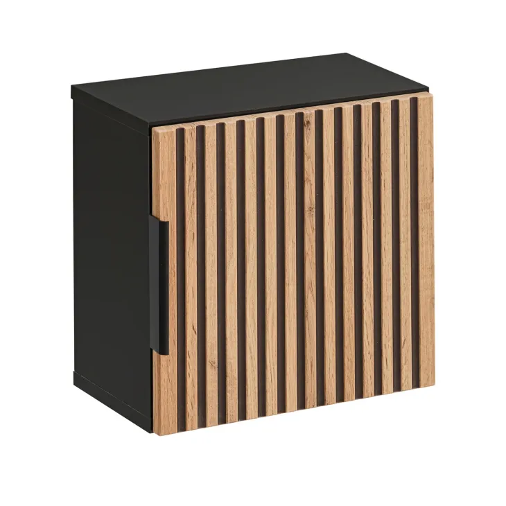 Mobile bagno sospeso 120cm cm con 2 lavabi da incasso, 2 specchi, colonna e cubotti quercia antracite Limpid