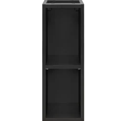 Mobile bagno sospeso 80cm cm con lavabo, specchio, colonna e cubotti quercia antracite Limpid
