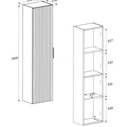Mobile bagno sospeso 80cm cm con lavabo, specchio, colonna e cubotti quercia antracite Limpid