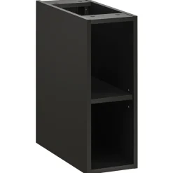 Mobile bagno sospeso 80cm cm con lavabo, specchio, colonna e cubotti quercia antracite Limpid