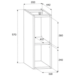 Mobile bagno sospeso 80cm cm con lavabo, specchio, colonna e cubotti quercia antracite Limpid