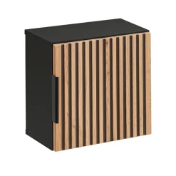 Mobile bagno sospeso 120cm cm con 2 lavabi da appoggio, 2 specchi, colonna e cubotti quercia antracite Limpid