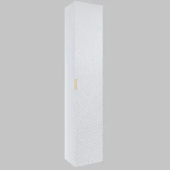 Mobile bagno sospeso 80cm con colonna bianco frontali decorati Konny