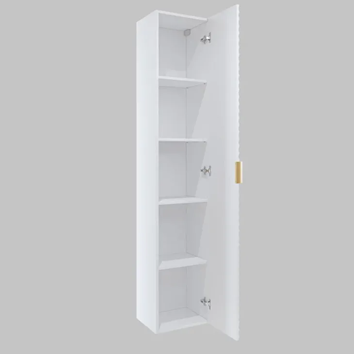 Mobile bagno sospeso 80cm con colonna bianco frontali decorati Konny