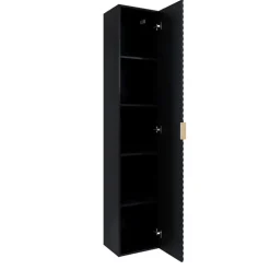 Mobile bagno sospeso 61cm con colonna nero frontali decorati Konny
