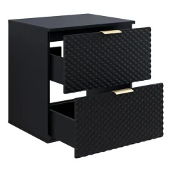 Mobile bagno sospeso 61cm con colonna nero frontali decorati Konny
