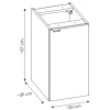 Mobile bagno sospeso 90cm con colonna rovere Rovery