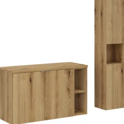 Mobile bagno sospeso 100cm con colonna rovere Rovery