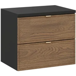 Mobile bagno sospeso 60cm con colonna noce Walnuts
