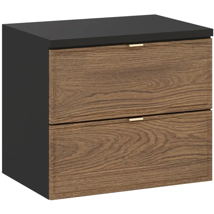 Mobile bagno sospeso 60cm con colonna noce Walnuts