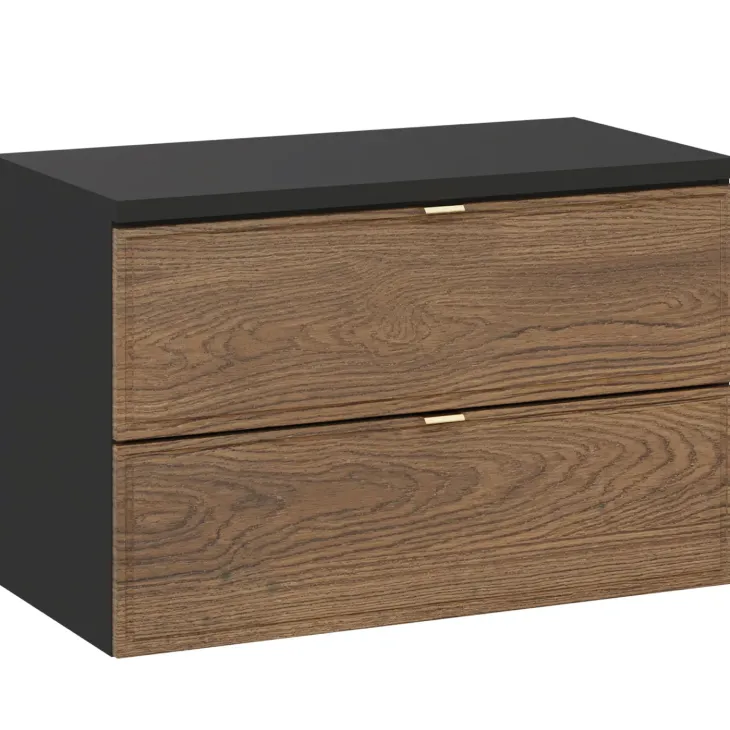 Mobile bagno sospeso 80cm con colonna noce Walnuts