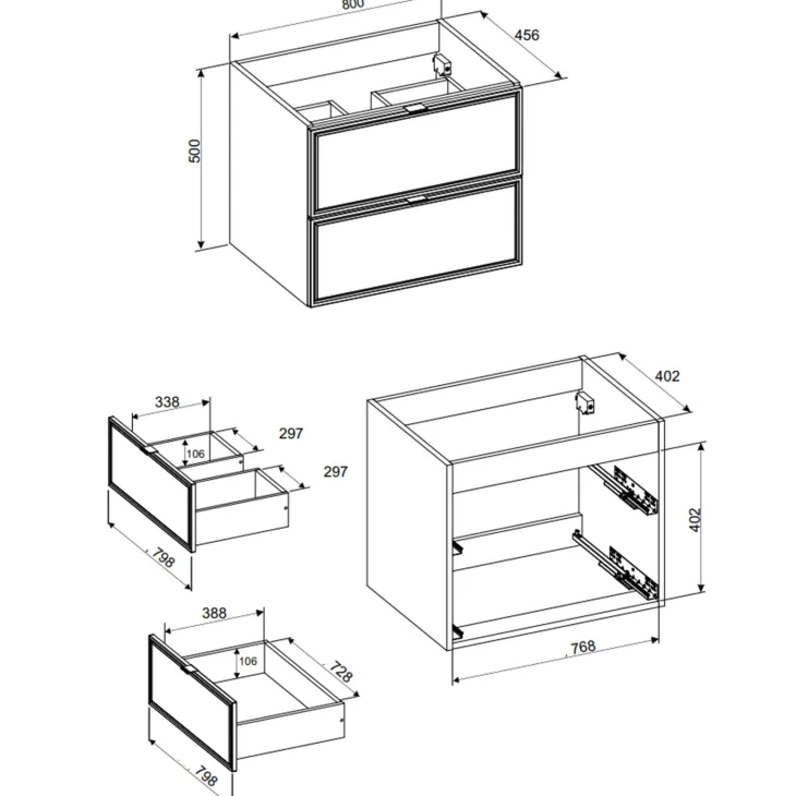 Mobile bagno sospeso 80cm con colonna noce Walnuts