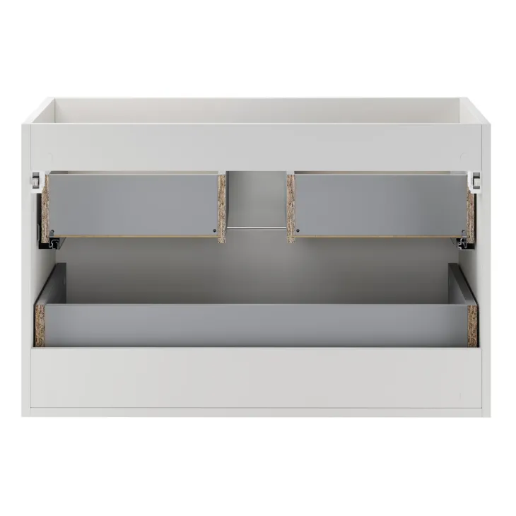Mobile bagno sospeso 120cm con doppio lavabo 4 cassetti bianco Speranza