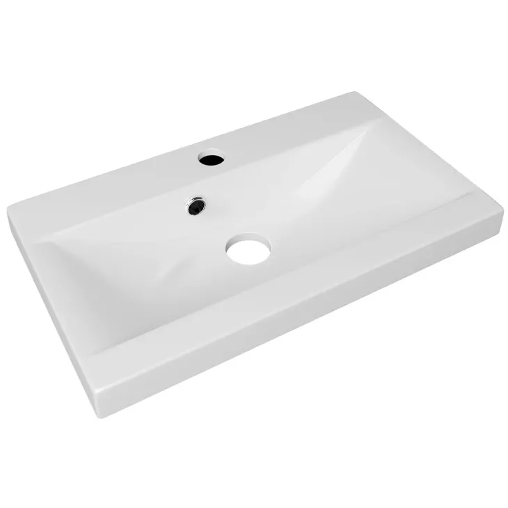 Mobile bagno sospeso 60cm con lavabo, specchio e 2 colonne vetrate rovere chiaro Luz