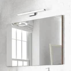 Mobile bagno sospeso 80cm con lavabo e specchio rovere nordik Dexter