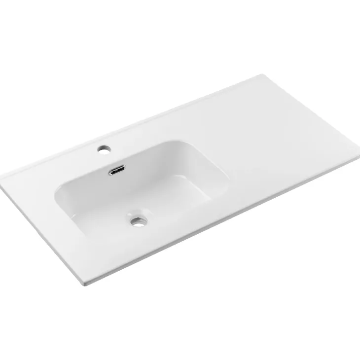 Mobile bagno sospeso 90cm con lavabo da incasso beige rovere Swim