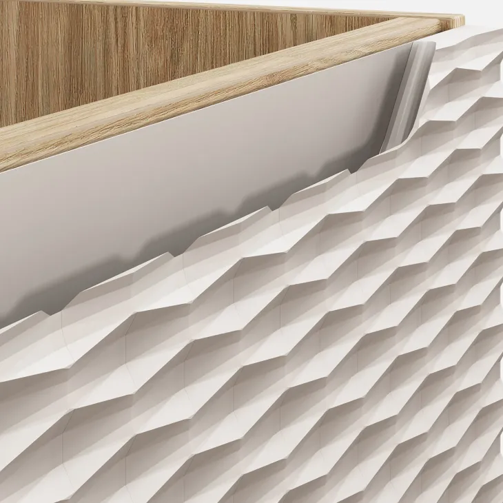 Mobile bagno sospeso 120cm con lavabo da incasso beige rovere Swim