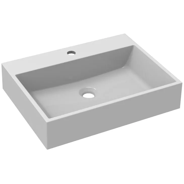 Mobile bagno sospeso 100cm con lavabo, specchio e colonna bianco Krom