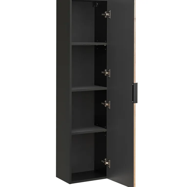 Mobile bagno sospeso 120 cm con 2 lavabi da incasso, 2 specchi e colonna quercia antracite Limpid