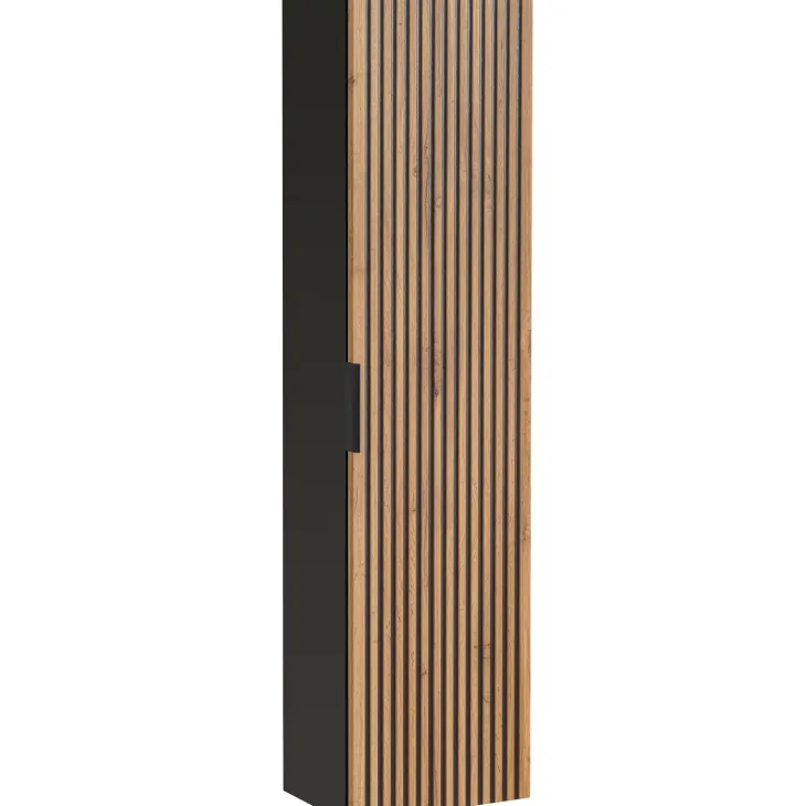 Mobile bagno sospeso 120 cm con 2 lavabi da incasso, 2 specchi e colonna quercia antracite Limpid