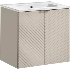 Mobile bagno sospeso 60cm con lavabo 2 ante beige cashmere Neutry