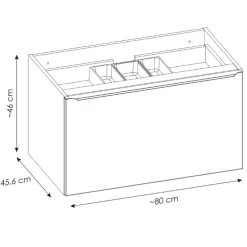 Mobile bagno sospeso 100cm con lavabo, mobile specchio e colonna grigio quercia Serif